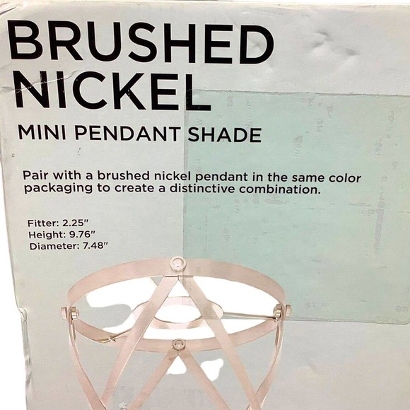 Brushed Nickel Cage Mini Pendant Shade 2.25" Fitter, 7.48"D,  9.76"H - Picture 4 of 6